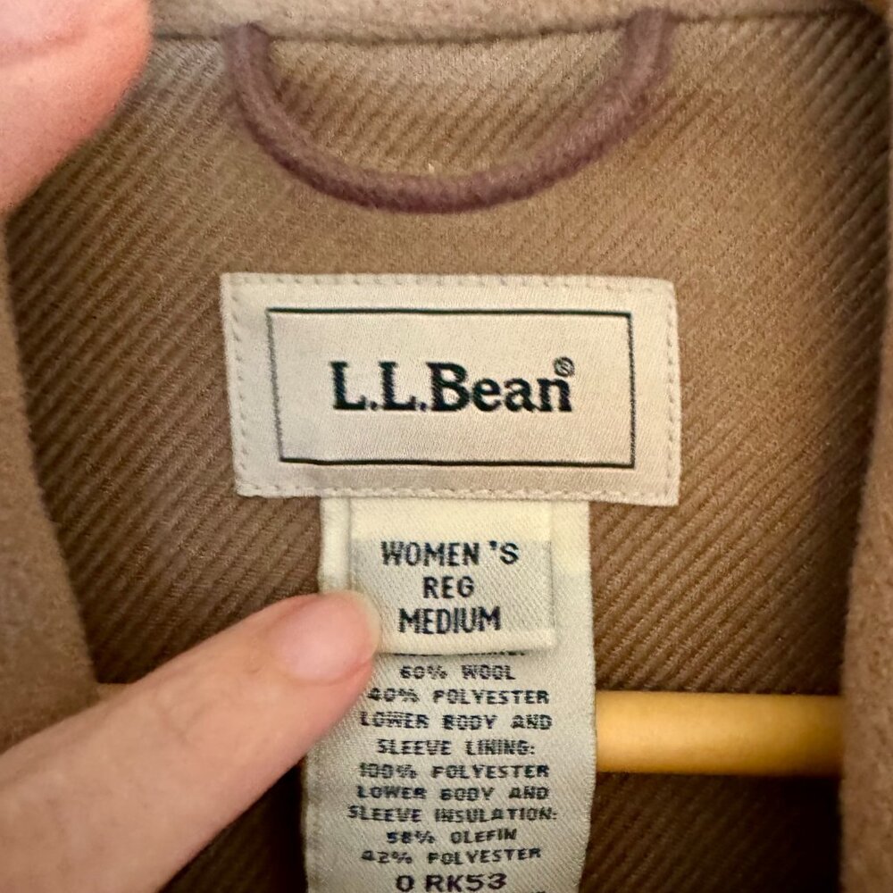 Vintage L.L. Bean Duffel Coat with Removable Hood - Lined - Camel - Size M - Picture 11 of 16